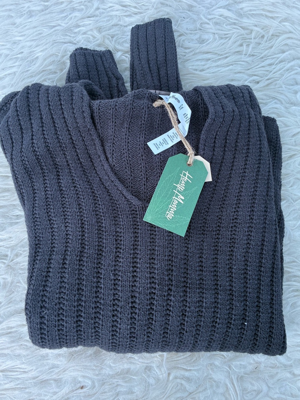 NWT Hemp Momma knit ribbed SOFIE Sweater — Charcoal XL